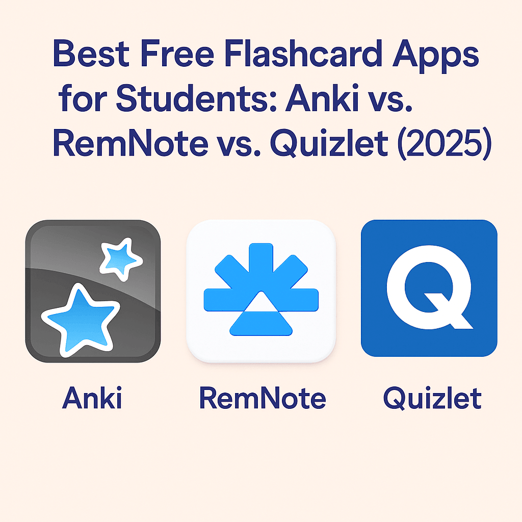 Best Flashcard Apps for Students: Anki vs. RemNote vs. Quizlet (2025)