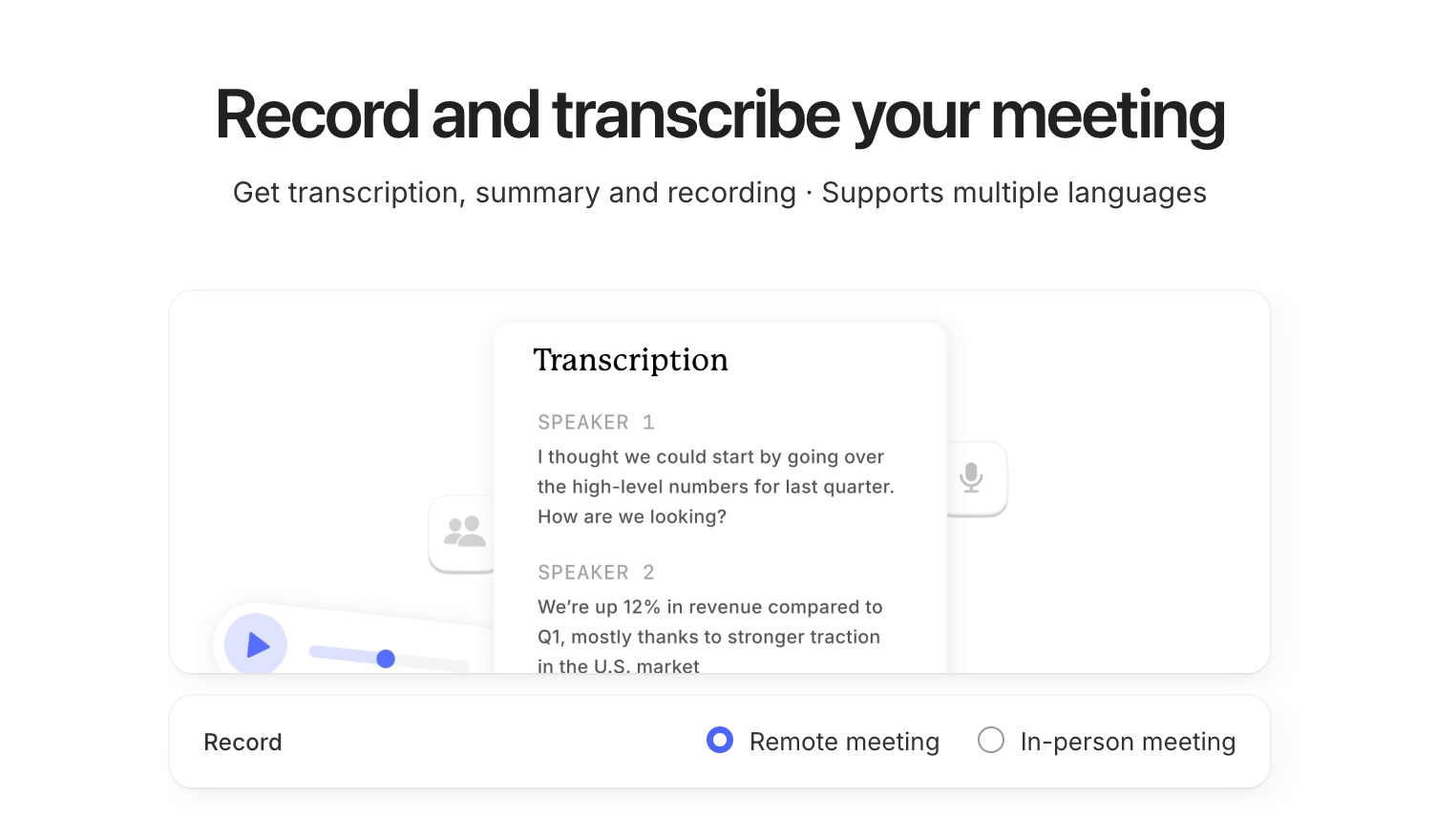 Evernote AI transcription dashboard with post-meeting analysis and knowledge management
integration