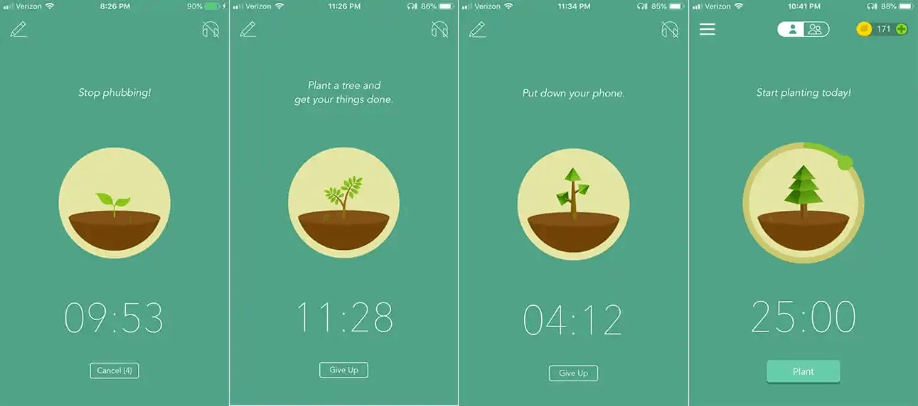 Forest Pomodoro and focus session tree animation