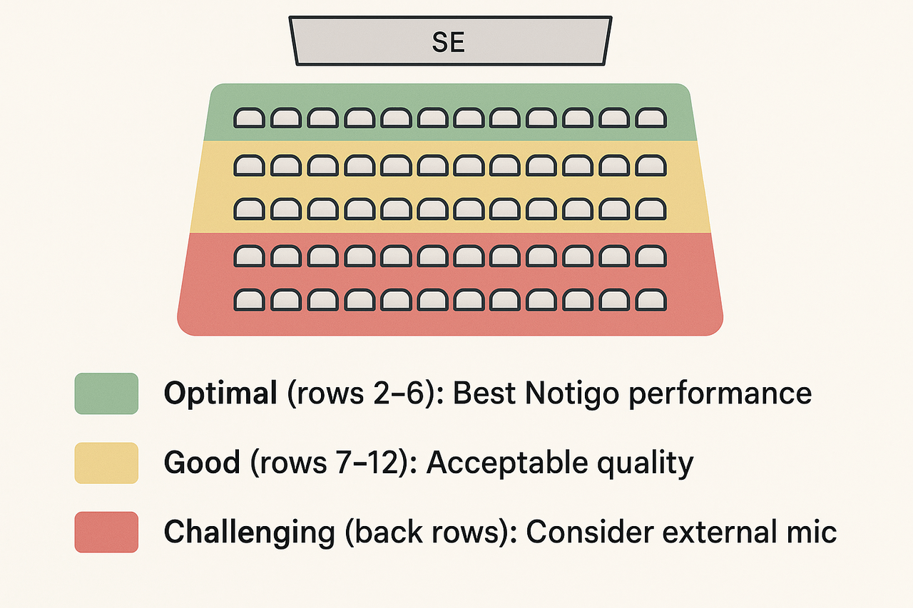 Lecture hall seating for best audio