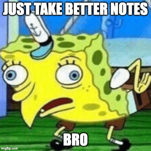 Student trying various note-taking methods
