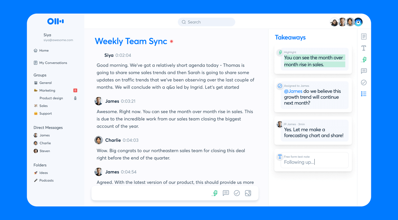 Otter.ai mobile app interface