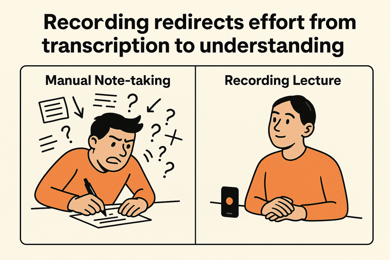 Student engaged and understanding lecture
