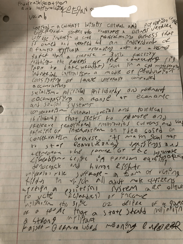 Student struggling with note-taking vs listening