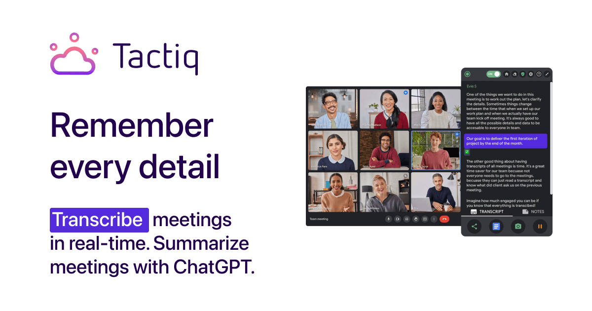 Tactiq transcription prompt customization