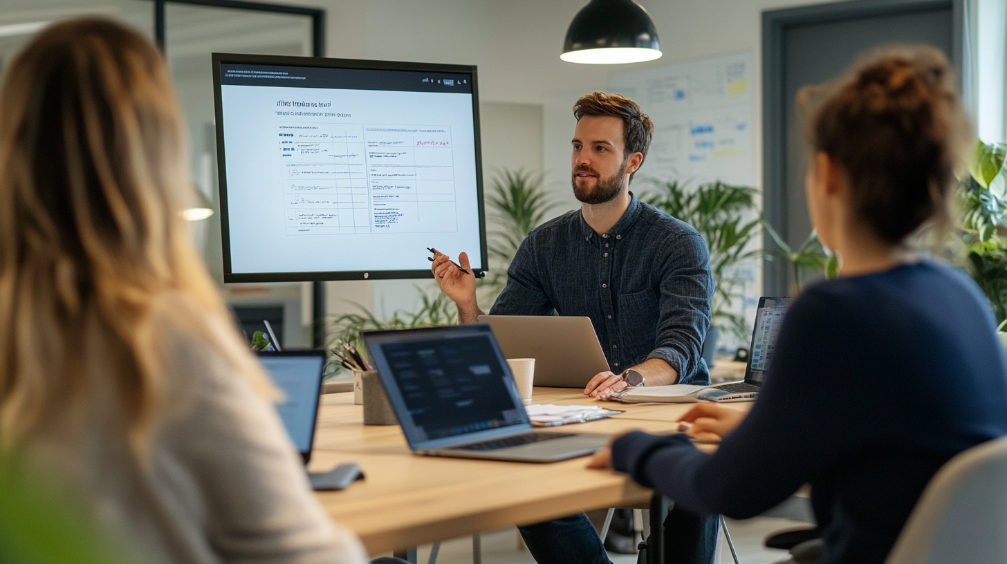 Leadership sync meeting with structured discussions and actionable insights